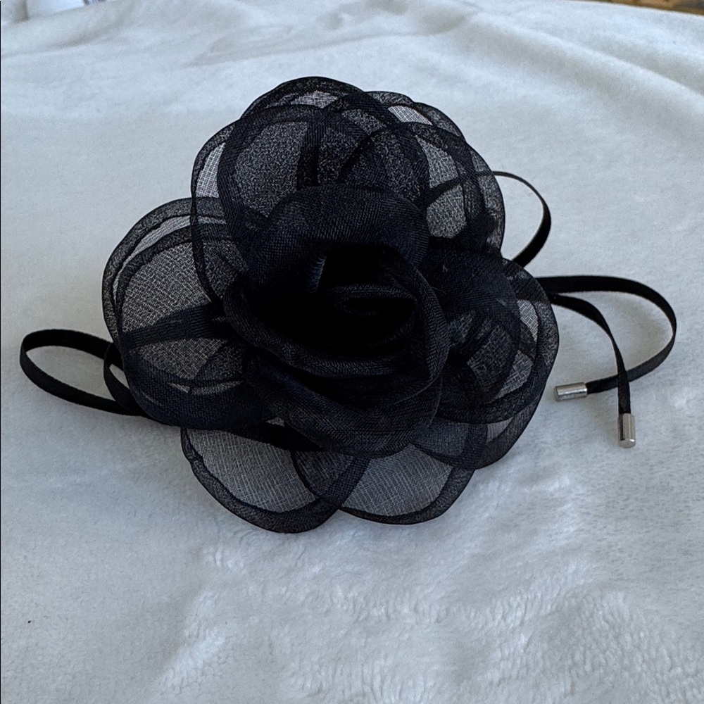 HANDMADE BLACK ROSE CHOKER - Picture 3 of 10